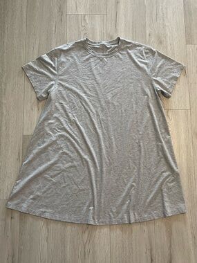 Lululemon All Yours Tee Dress- Heathered Silver Drop Short Sleeve Cotton T-Shirt